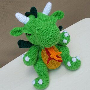 SOLD! new handmade crochet FIRE BREATHING DRAGON